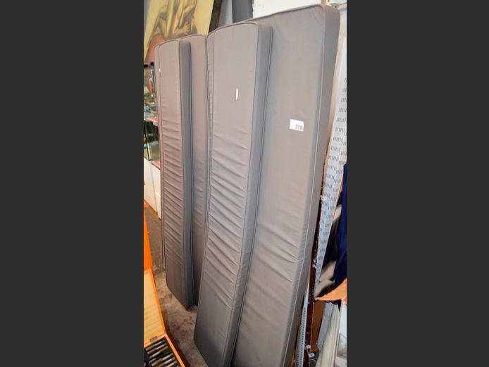 LOT: 2 x SETS PATIO BENCH CUSHIONS, 200 x 82cm & 200 x 35cm