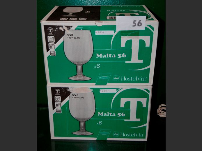 SET OF 12 BRANDED GLASSES