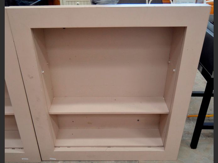 GREY PAINTED WALL MOUNT SHELF, 100 x 25 x 110cm