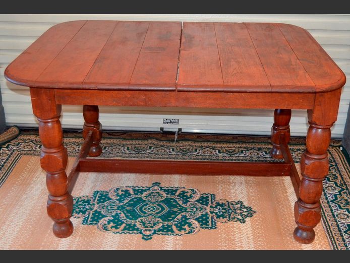 ANTIQUE OAK EXTENSION DINING TABLE WITH LEAVES, 134 x 105 x 78cm