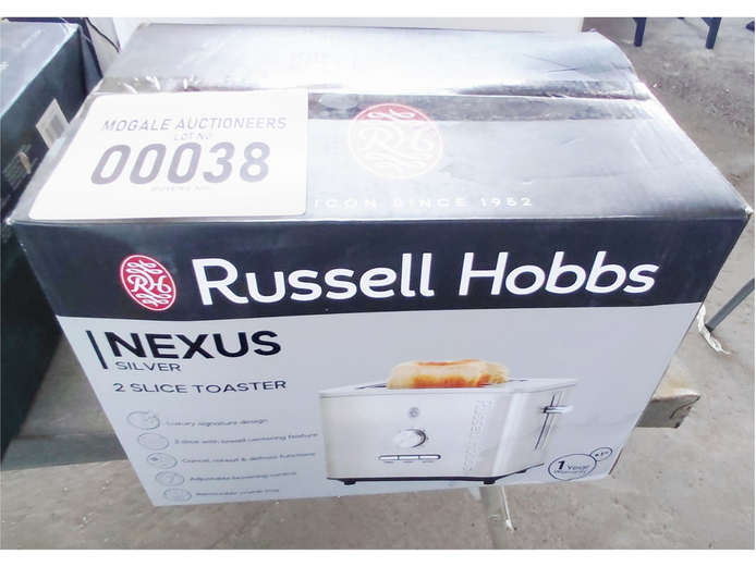 RUSSELL HOBBS NEXUS SILVER 2-SLICE TOASTER 