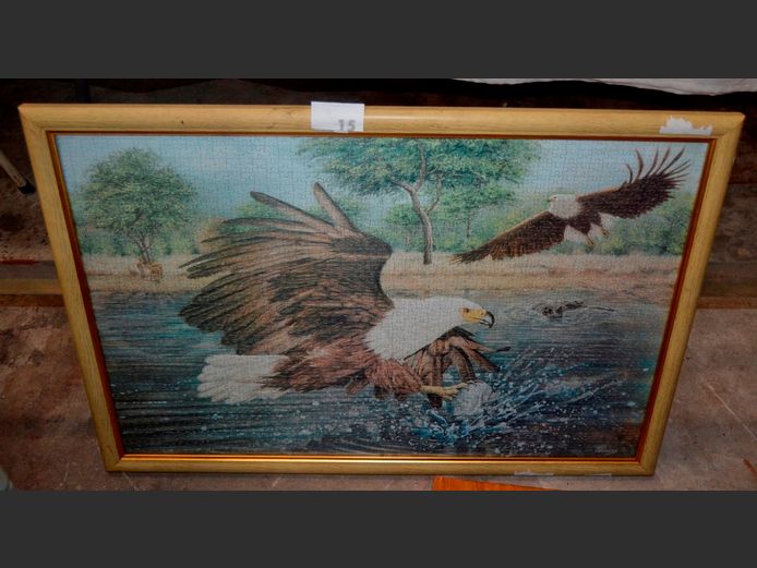FRAMED PUZZLE "EAGLES", 90 x 59cm