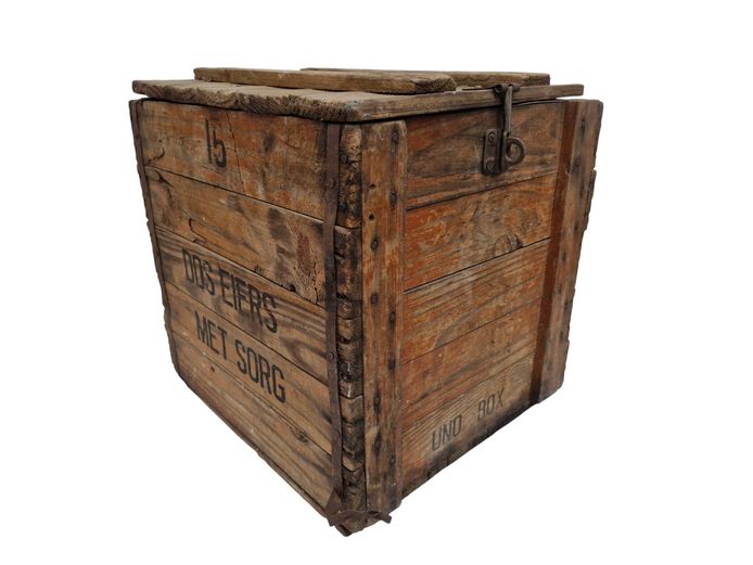 Vintage South African Wooden "Uno Box" Egg Crate