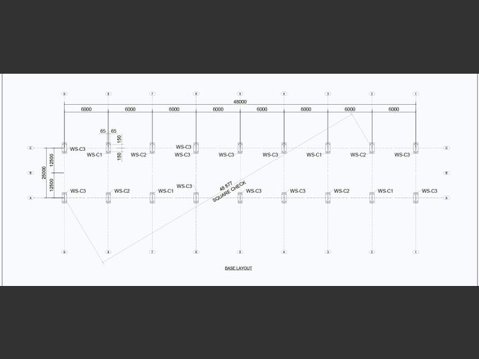 25x48m steel  I-beam structure no zinc