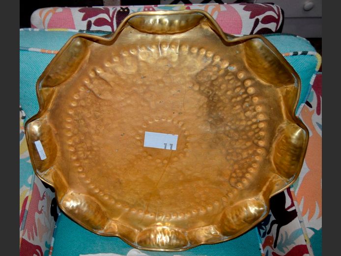 BEATEN BRASS TRAY, 55cm Diameter