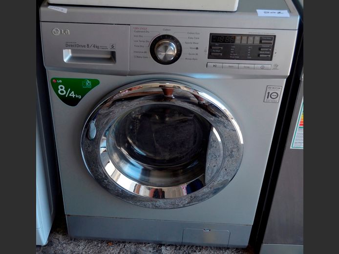 LG DIRECT DRIVE 8/4kg METALLIC FINISH WASHER/DRYER COMBO [Switches on, untested further] [#: 423120562]