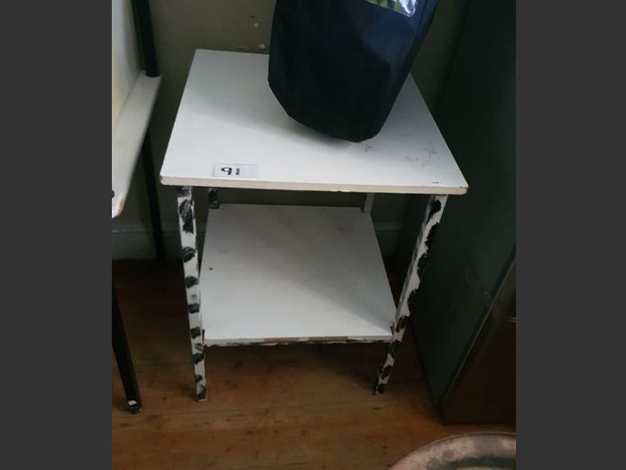 WHITE WOODEN TOP WORK TABLE