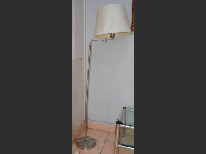 CHROME FLOOR LAMP WITH SHADE, 158cm High