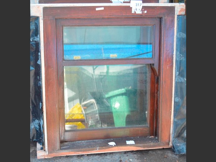 MERANTI WINDOW FRAME WITH GLASS PANES, 90 x 87cm