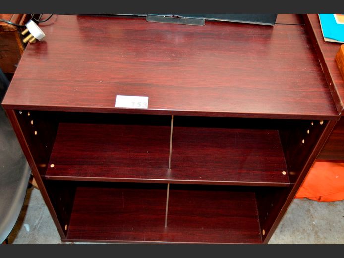 MAHOGANY FOIL 2-TIER BOOKSHELF, 75 x 35 x 73cm