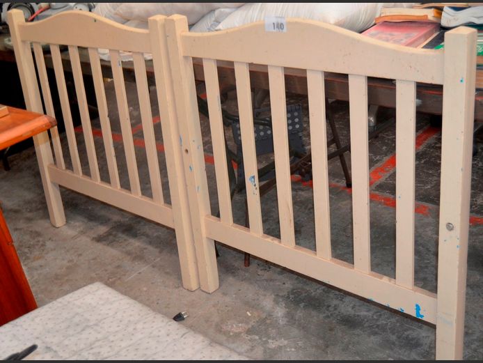 PAIR CREAM SINGLE HEADBOARDS