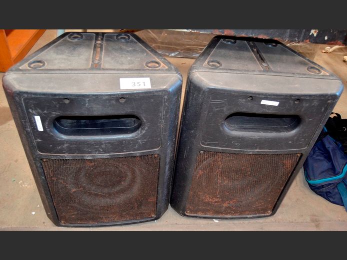 PAIR EV S6120 P.A. SPEAKERS, 43 x 31 x 58cm [Untested, damaged]