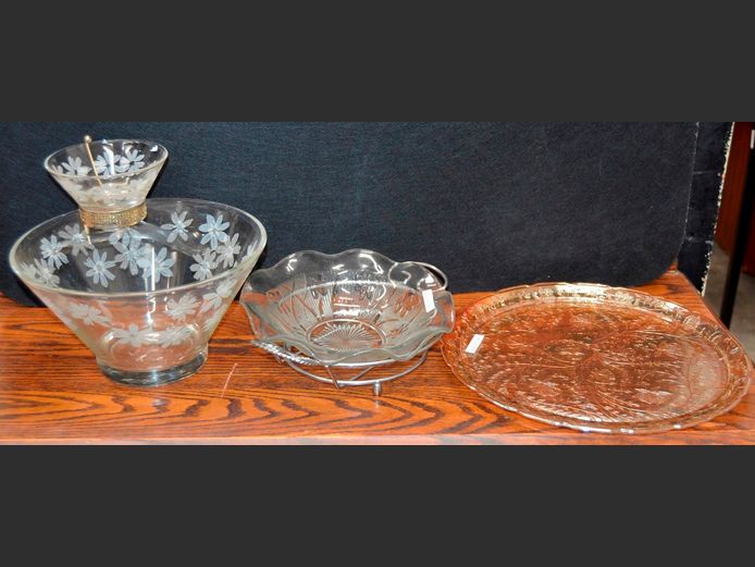 GLASS BOWL, GLASS BOWL ON STAND, etc