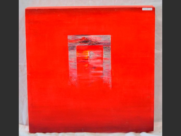 ABSTRACT OIL ON CANVAS, 60 x 60cm