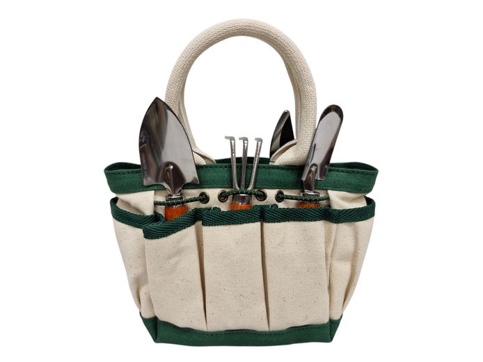 Miniature Garden Tool Set with Canvas Tote Caddy