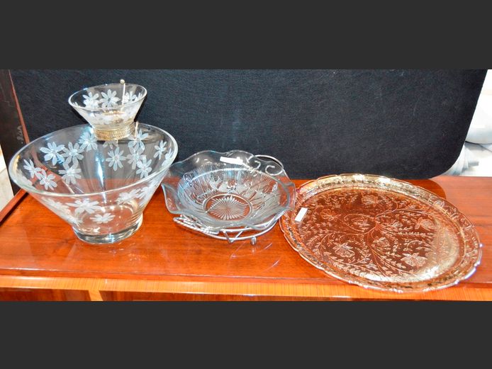 GLASS BOWL, GLASS BOWL ON STAND, etc