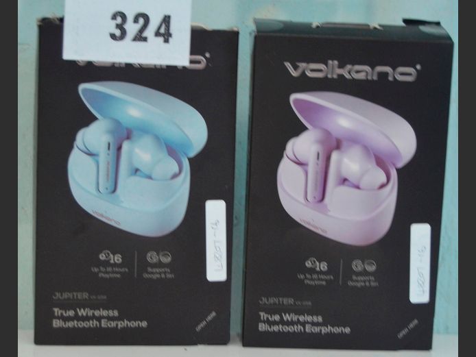 LOT: 2 x SETS VOLKANO BLUETOOTH EAR PHONES [Untested]
