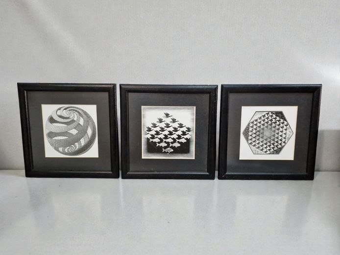 Set of Three Framed M.C. Escher Graphic Art Prints
