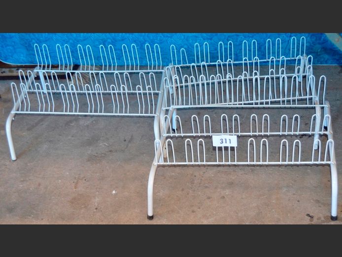 LOT: 3 x METAL SHOE RACKS