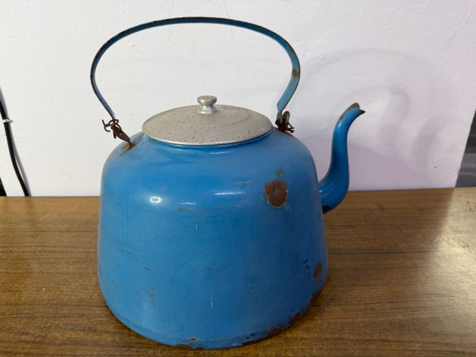 Big Blue Enamel Kettle (As is) 