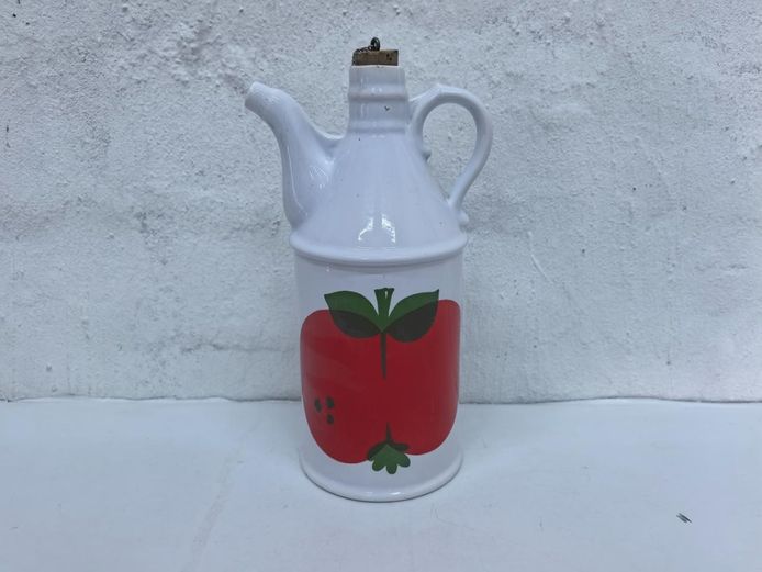 Vintage Ceramic Apple Decanter Oil Bottle with Cork Stopper