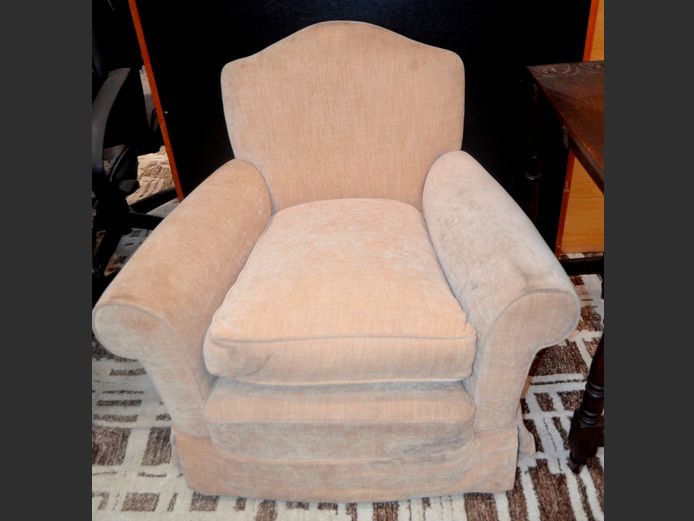 BEIGE UPHOLSTERED ARMCHAIR