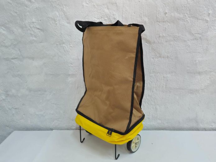 Foldable Wheeled Canvas Shopping Trolley Bag