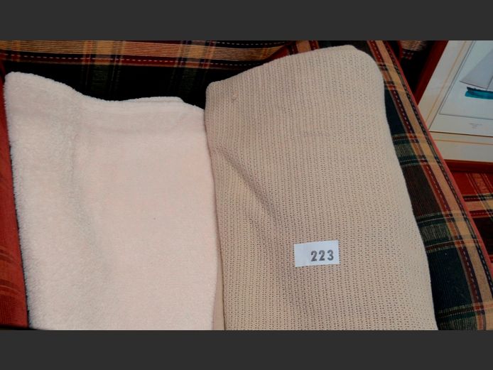 LOT: FLUFFY BLANKET & A COTTON THROW