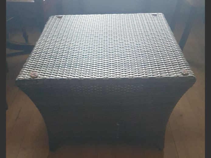 ALL WEATHER WICKER SIDE TABLE, 61 x 61 x 44cm