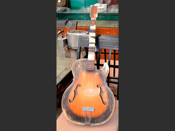 VINTAGE GUITAR, 107cm Long [Incomplete, damaged]