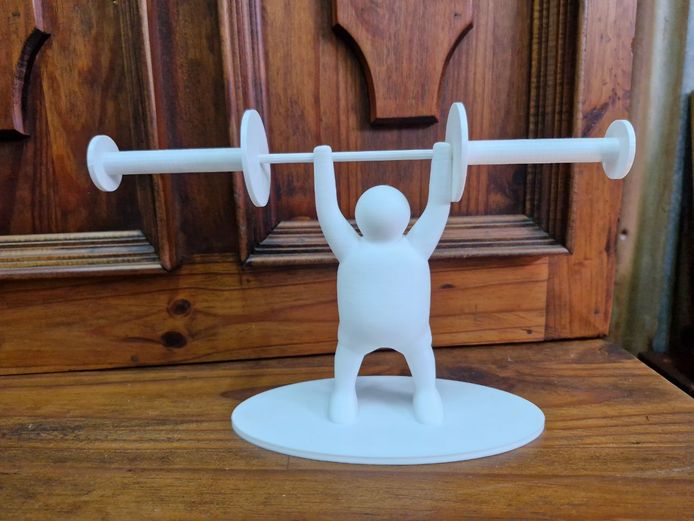 Novelty 3D-Printed Plastic "Strongman" Jewelry or Watch Stand