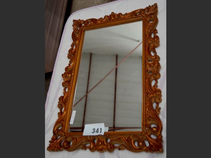 GILT FRAMED MIRROR, 55 x 36cm