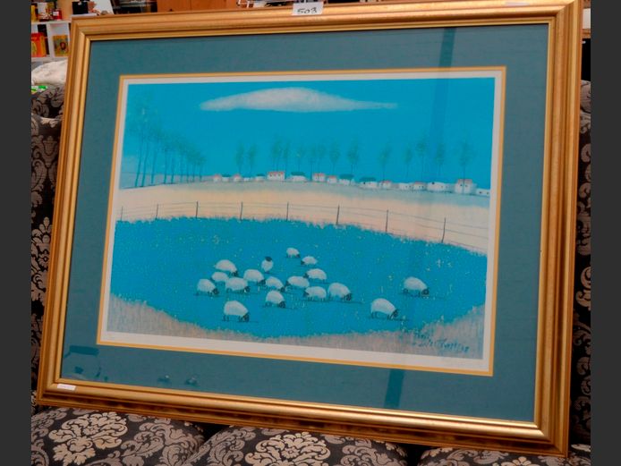 FRAMED PRINT "SHEEP", 85 x 57.5cm