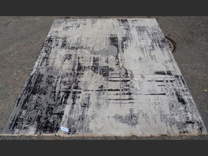 HERTEX BLACK, GREY & WHITE CARPET, 220 x 157cm