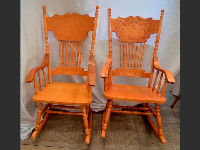 PAIR COTTONWOOD ROCKING ARMCHAIRS