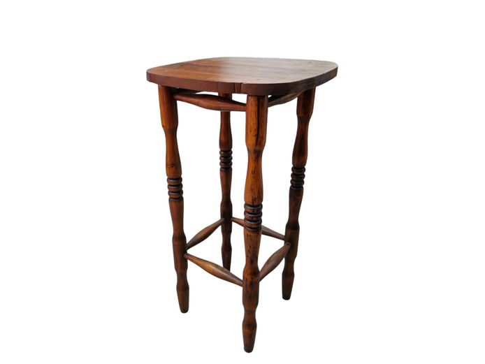 Vintage Turned Wooden Pedestal Plant Stand
