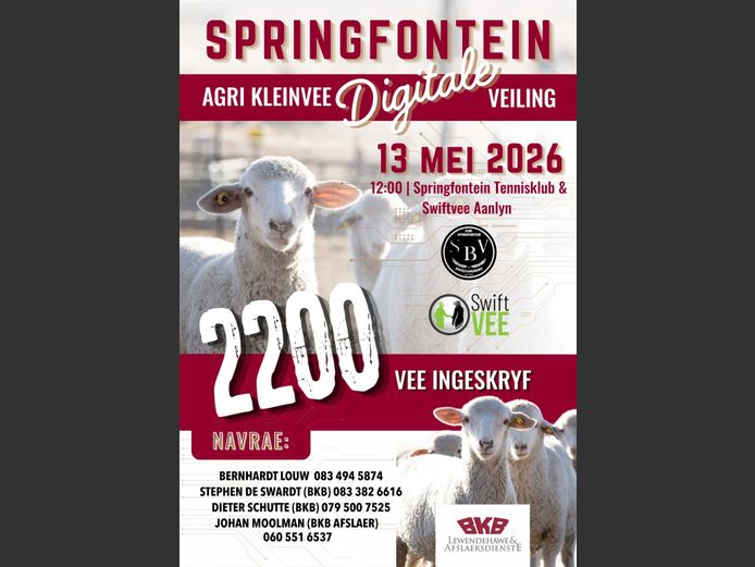 SPRINGFONTEIN AGRI KLEINVEE VEILING