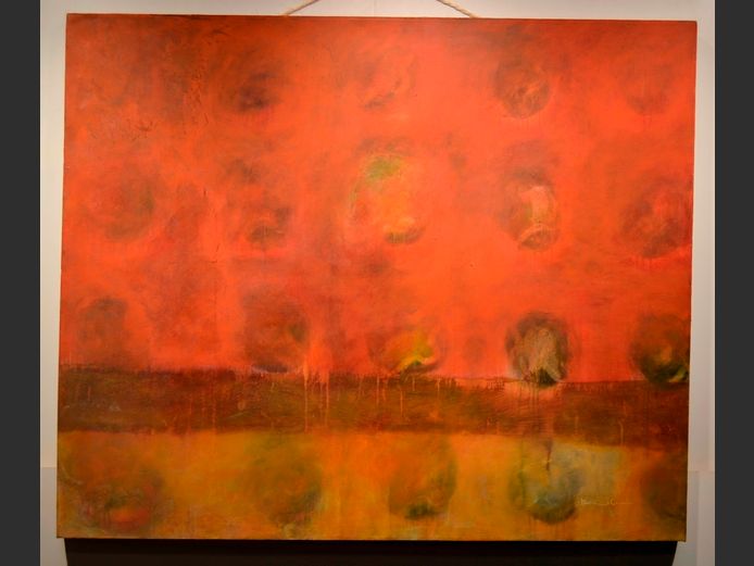 UNFRAMED ABSTRACT OIL ON CANVAS SIGNED CUPIDO, 120 x 100cm