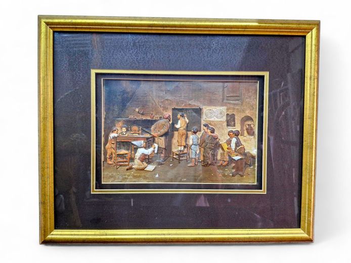 Vintage "The First Study Trip" Framed Art