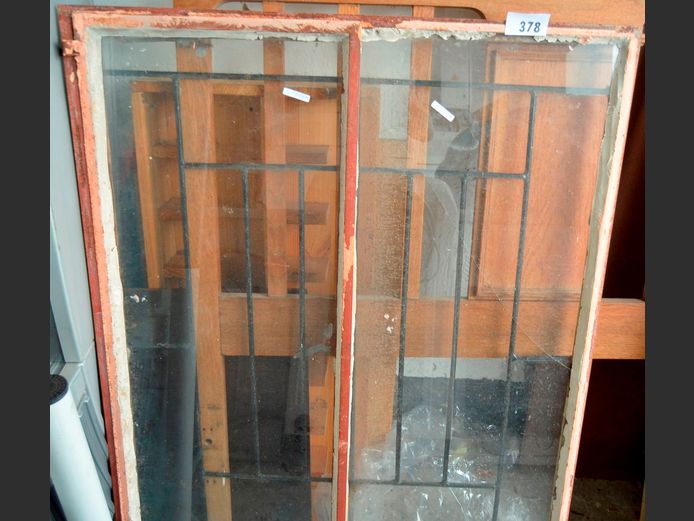 METAL WINDOW FRAME WITH BURGLAR BAR, 120 x 98cm
