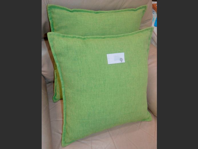 PAIR LIME GREEN SCATTER CUSHIONS, 45 x 45cm