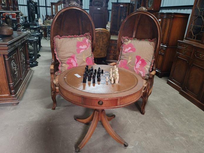 Cocoon Cane Chairs & Game Table (STC)