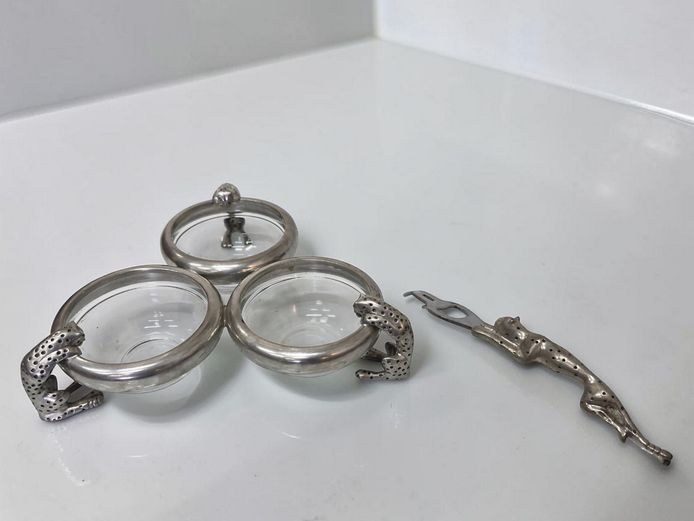 Diana Carmichael Cheetah Condiment Set with Bottle Opener