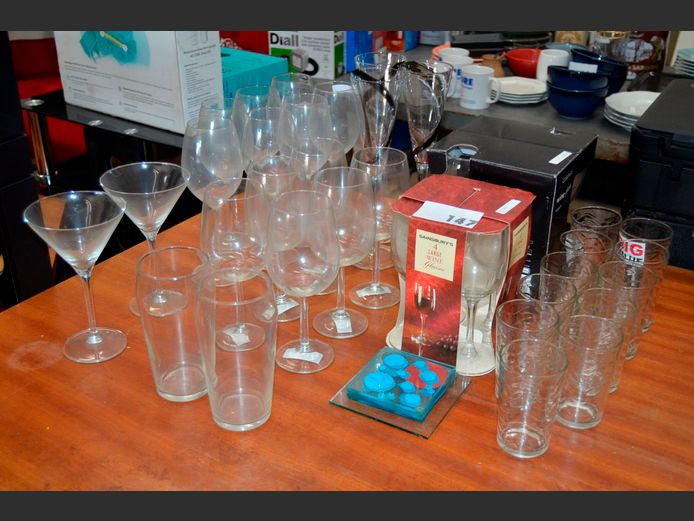 WINE GLASSES, CHAMPAGNE GLASSES, COASTERS, etc