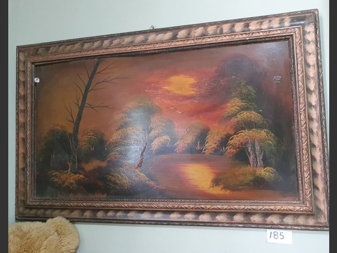 GILT FRAMED OIL ON BOARD "LANDSCAPE", 89 x 49cm