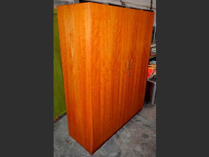 CHERRY FINISH 2-DOOR STATIONERY CABINET, 112 x 45 x 149cm