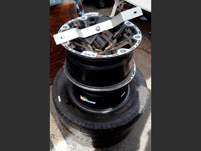 PAIR MICHELIN BRIDGESTONE TYRES & PAIR DICK CEPEK MAGS