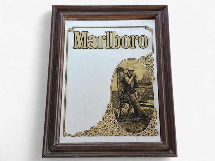 Vintage Marlboro Advertising Mirror