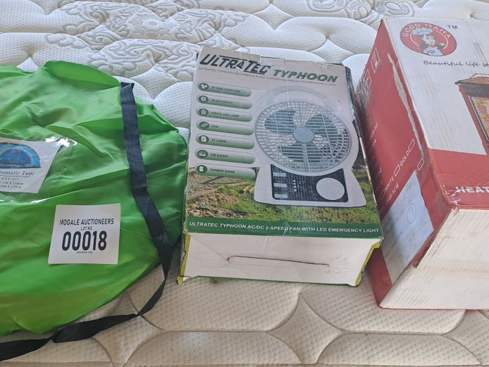 LOT OF TENT/ HEATER/ FAN 