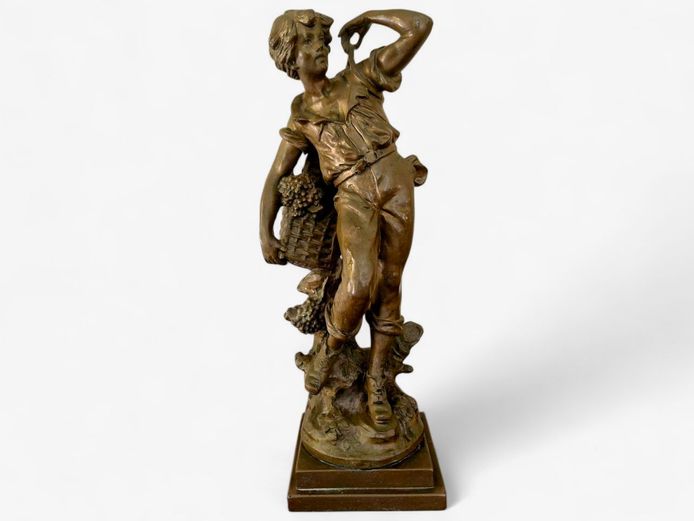 Heavy Weighted Resin Bronze Tone Vintage Sculpture